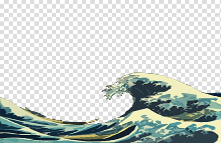 sea waves illustration, The Great Wave off Kanagawa Wind wave Desktop , wave transparent background PNG clipart