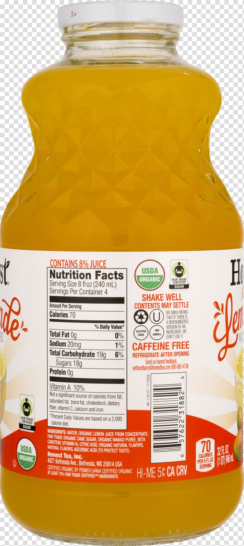 Organic food Honest Tea Flavor by Bob Holmes, Jonathan Yen (narrator) (9781515966647) Lemonade Condiment, Costco Orange Juice transparent background PNG clipart