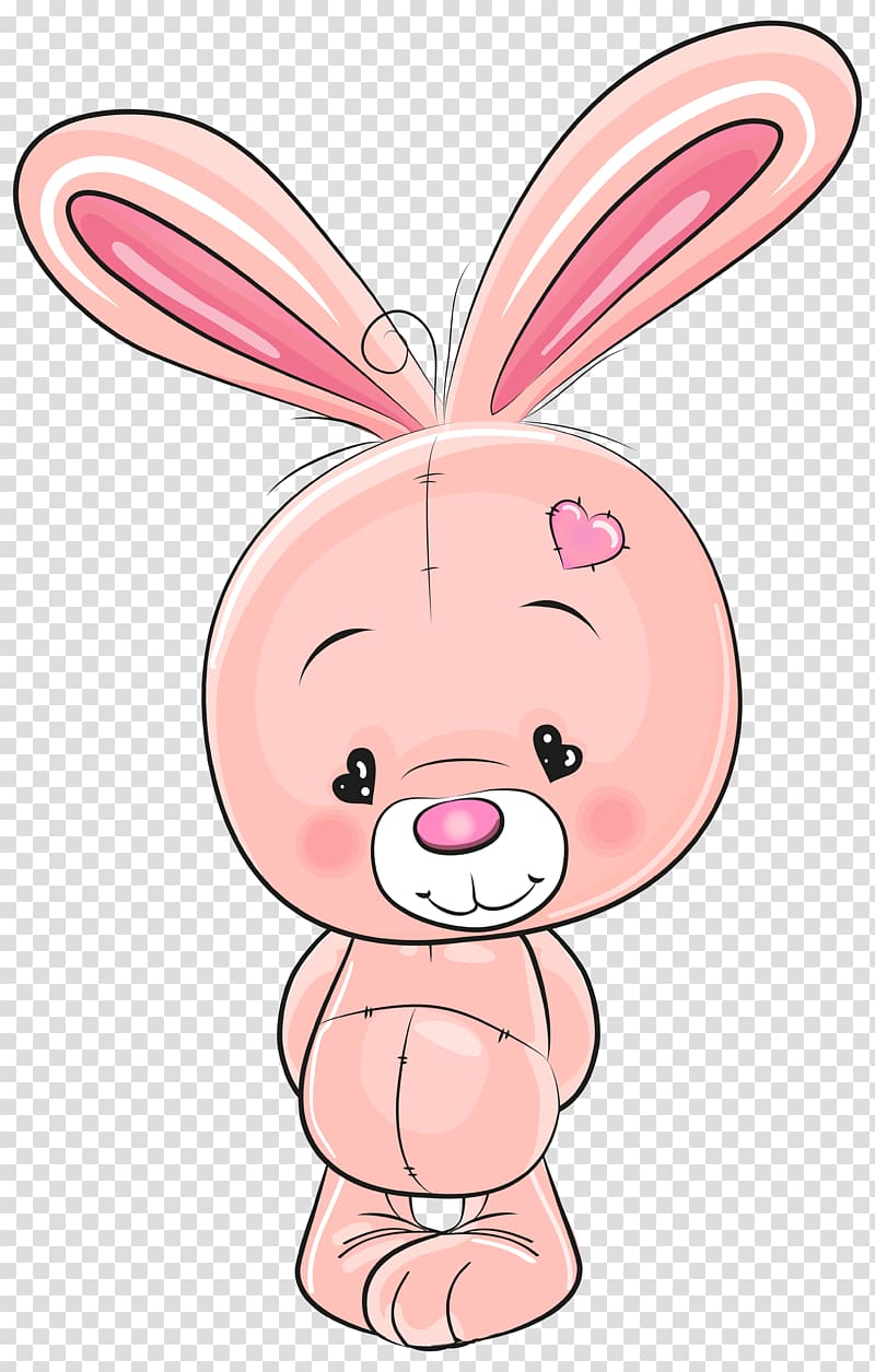 Rabbit Cartoon Drawing, Cute Pink Bunny , pink bunny transparent background PNG clipart
