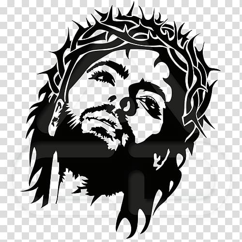 Jesus Christ illustration, Holy Face of Jesus Crown of thorns Drawing ...