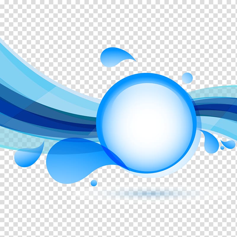 Water Splash Wave Euclidean Abstract Art Shape Blue Line