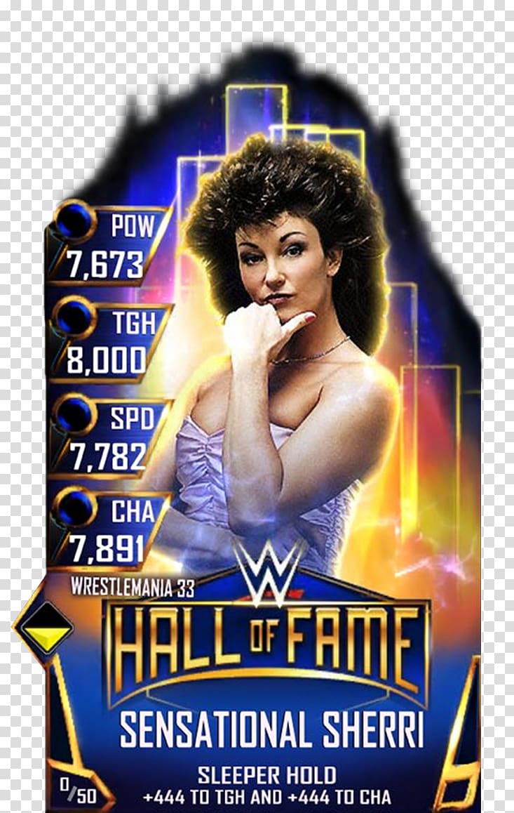 Sherri Martel WWE 2K18 WWE 2K17 WWE SuperCard WrestleMania 33, Hunter Hearst Helmsly transparent background PNG clipart