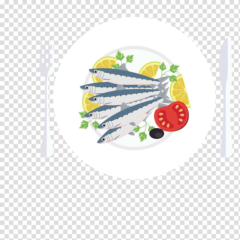 Dish Sardine Illustration, Fresh fish transparent background PNG clipart