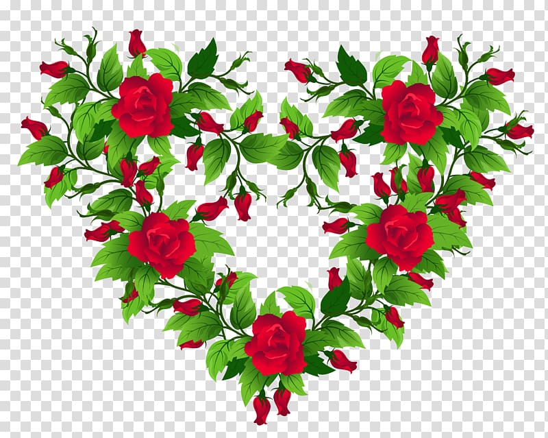Flower , Red Roses Heart Decor , red rose heart wreath template transparent background PNG clipart