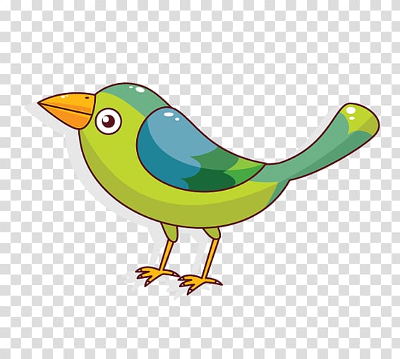Bird Parrot Owl Cartoon, Green bird transparent background PNG clipart