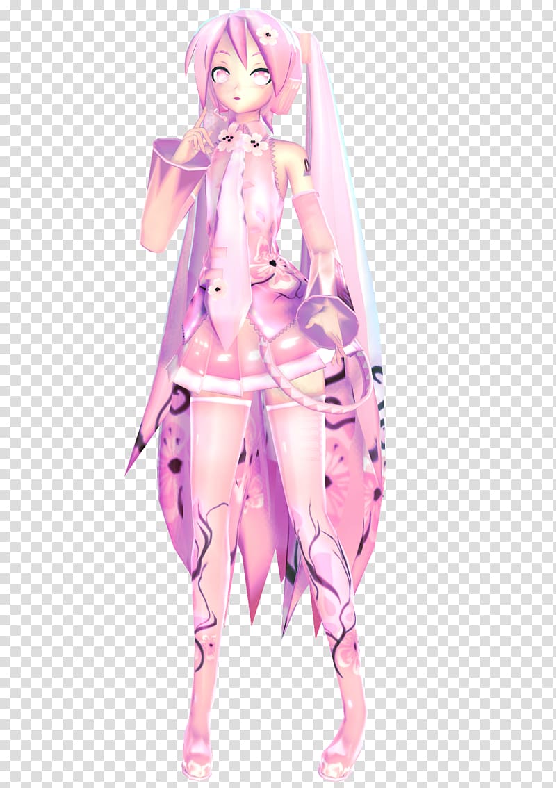 Hatsune Miku Sakura Vocaloid Good Smile Company Anime, pink model transparent background PNG clipart