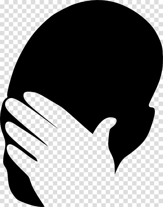 Facepalm Silhouette Sadness, Silhouette transparent background PNG clipart