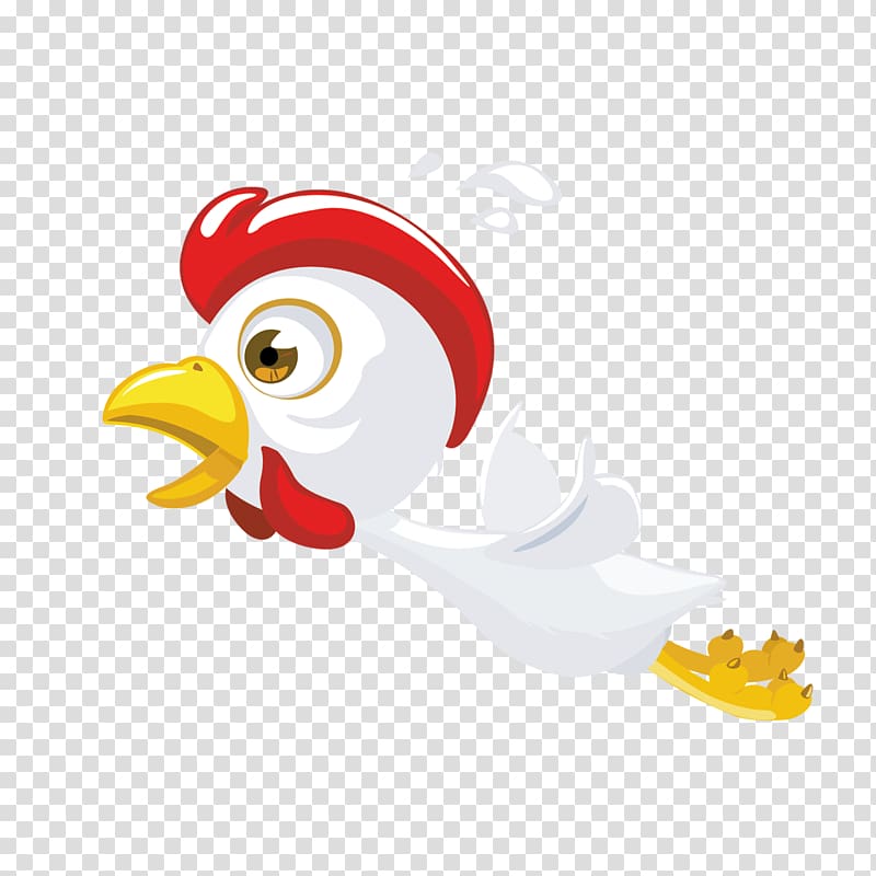 Rooster Chicken Bird , A flying chicken transparent background PNG clipart