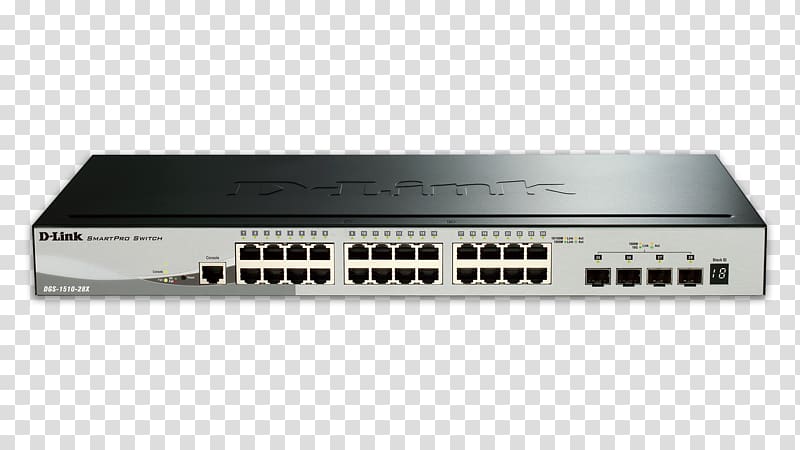 Network switch 10 Gigabit Ethernet Stackable switch Computer network, 4 port switch transparent background PNG clipart