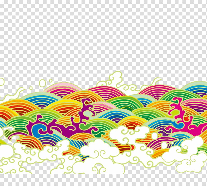 hills and clouds bottom border, Wind wave Animation Cartoon, Dragon Boat Festival,wave transparent background PNG clipart