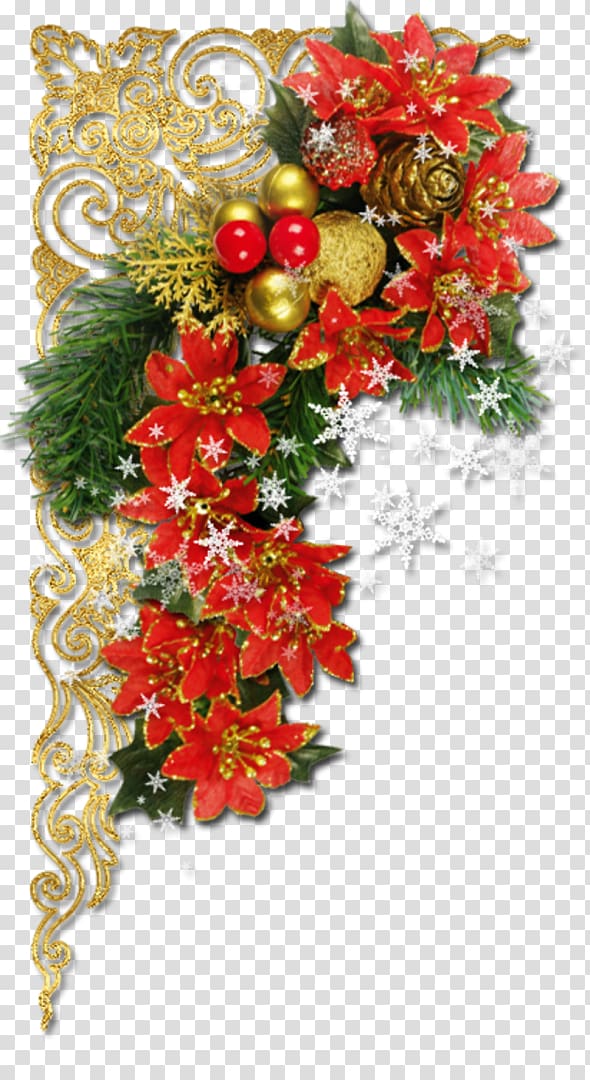 Floral design Christmas ornament Cut flowers, christmas transparent background PNG clipart