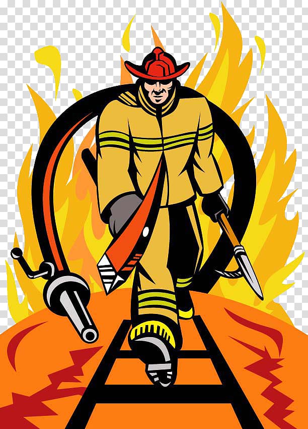 Fire fighter illustration, Firefighter Fire hose Firefighting Illustration, Fireman transparent background PNG clipart