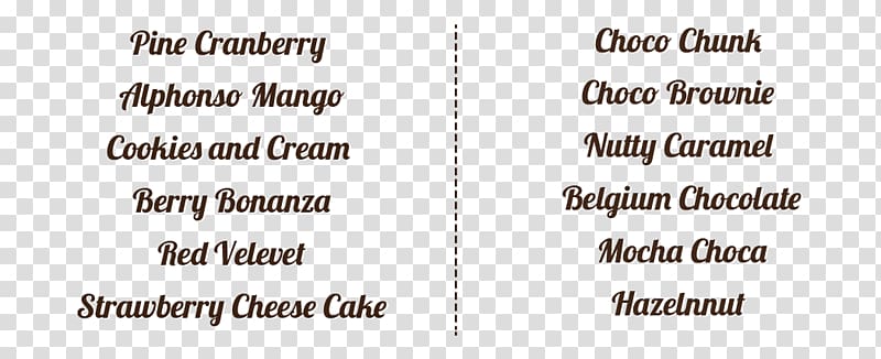 Handwriting Line Angle Font, Ice Cream menu transparent background PNG clipart