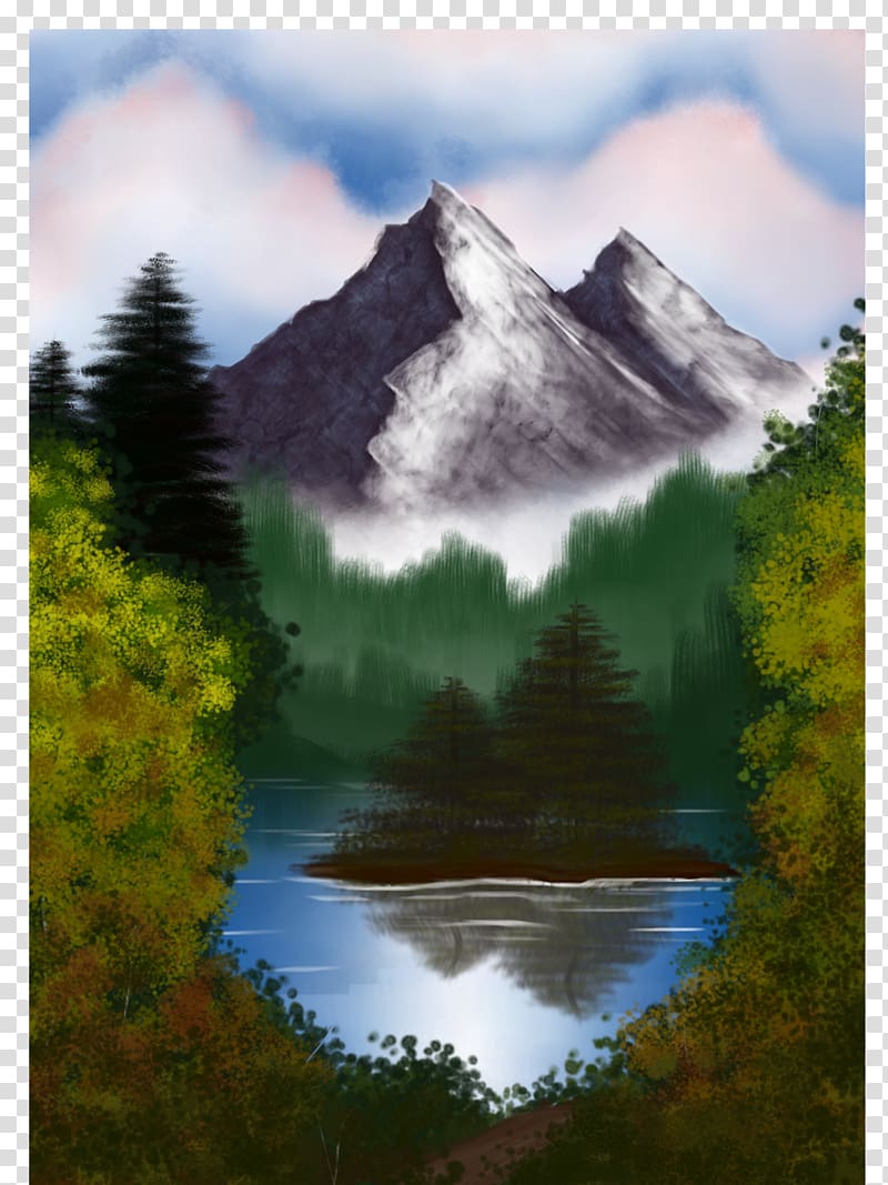 Fjord Crater Lake National Park Mount Scenery Inlet, bob ross transparent background PNG clipart