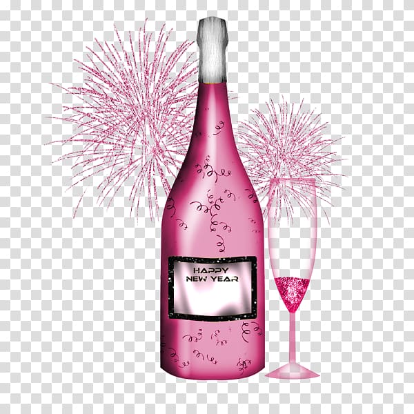Champagne Bottle Wine , champagne rose transparent background PNG