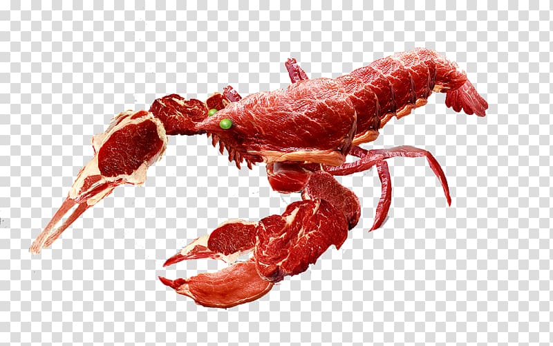 Red Lobster Seafood Shrimp, Creative lobster meat transparent background PNG clipart