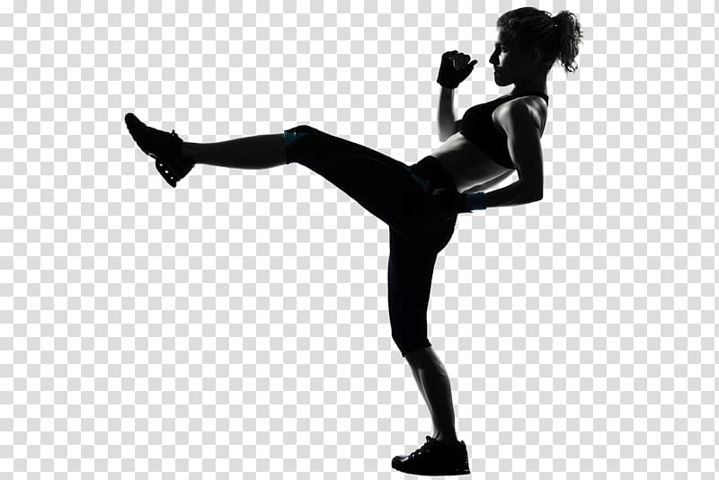 Kickboxing Women\'s boxing Silhouette Woman, aerobics transparent background PNG clipart
