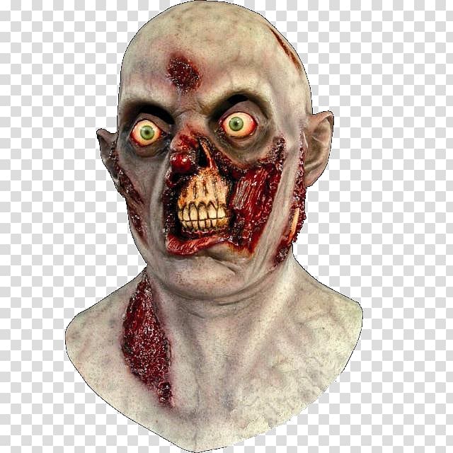 Mask Halloween costume Zombie, mask transparent background PNG clipart