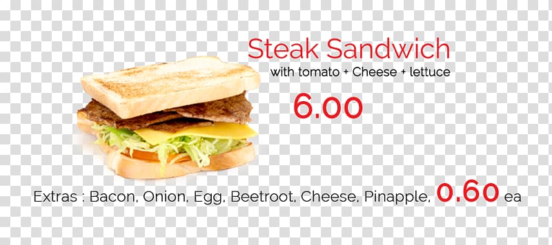 Breakfast sandwich Cheeseburger Toast Fast food Veggie burger, Steak Sandwich transparent background PNG clipart