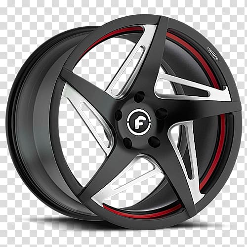 Alloy wheel Rim Spoke Tire, red silk strip transparent background PNG clipart