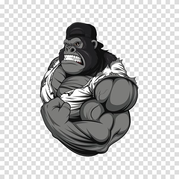 gorilla character , Bodybuilding Gorilla Fitness Centre, bodybuilding transparent background PNG clipart