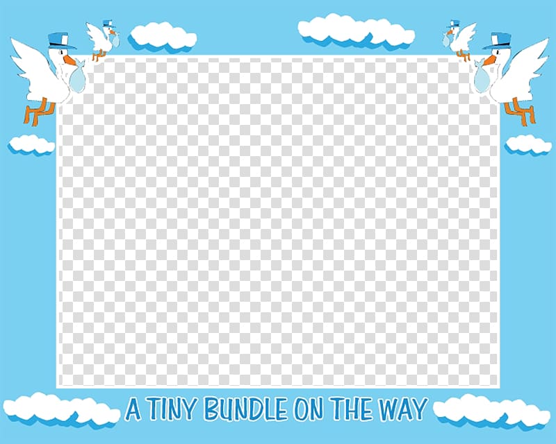 clouds and duck border, Baby shower Infant Wedding invitation Boy , Baby Border transparent background PNG clipart
