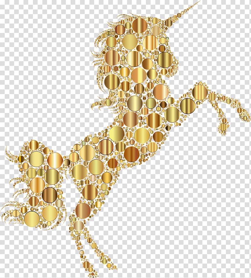 Horse Unicorn Silhouette , Gold Silhouette transparent background PNG clipart