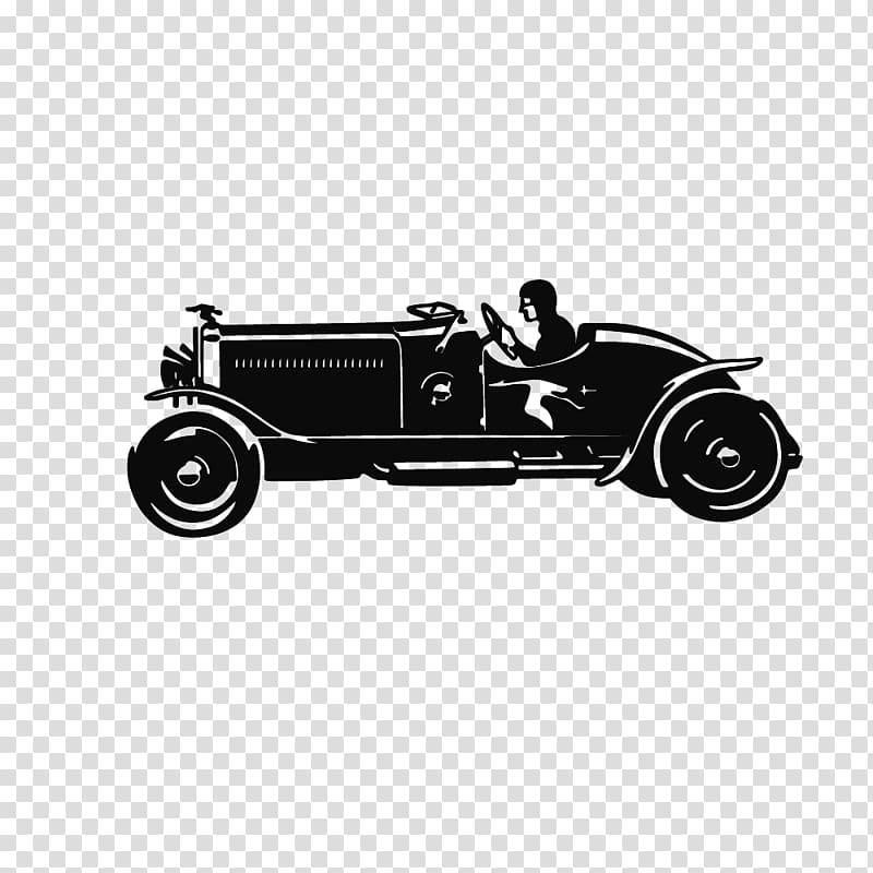 Vintage car Jeep Silhouette, drawing retro convertible classic cars transparent background PNG clipart