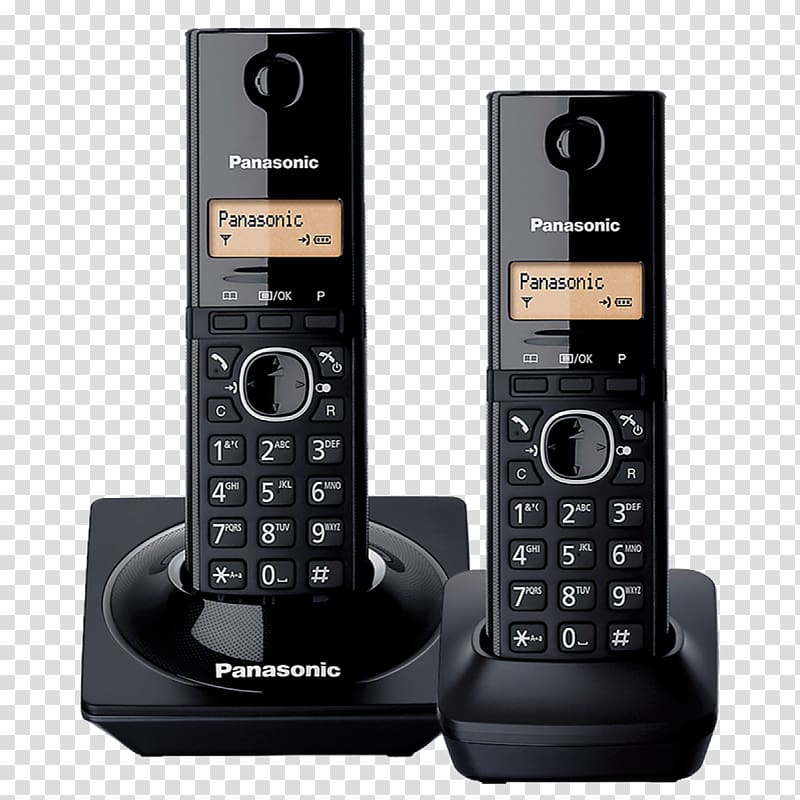 Cordless telephone Home & Business Phones Landline Telephone Panasonic LCD, Cascos transparent background PNG clipart