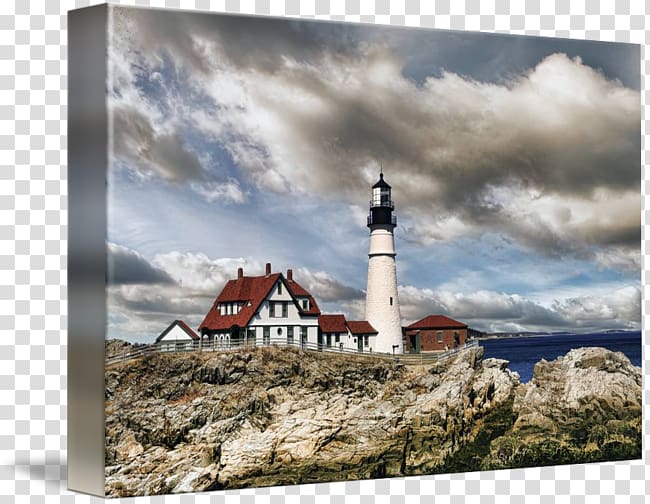 Lighthouse Portland Head Light Gallery wrap Beacon Canvas, watercolor lighthouse transparent background PNG clipart