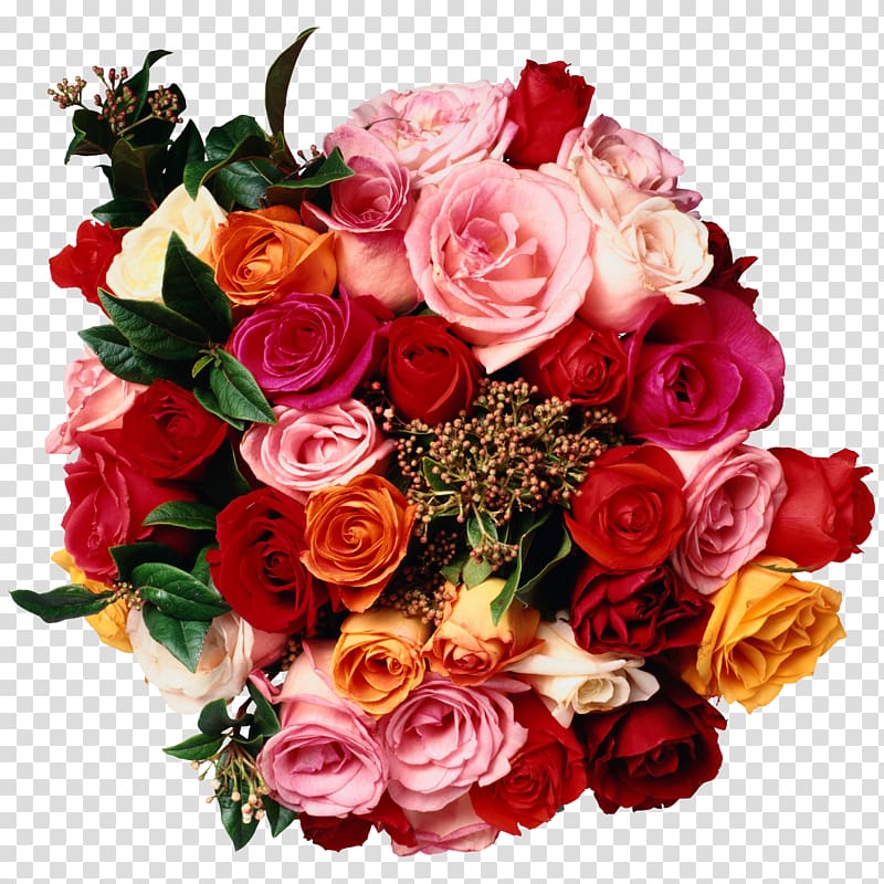 pink, red, and yellow rose flower bouquet, Teach Yourself Flower Arranging, New Edition Flower bouquet Floristry Rose, A bouquet of beautiful bouquet transparent background PNG clipart