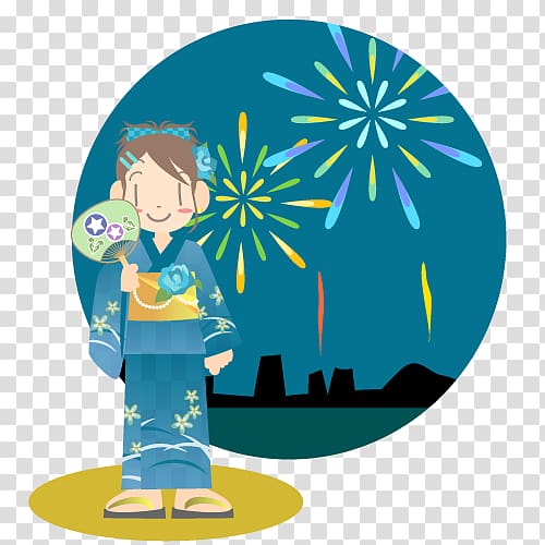 Yukata Festival, fireworks transparent background PNG clipart