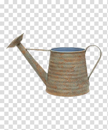 rusty gray watering can illustration, Rusty Watering Can transparent background PNG clipart