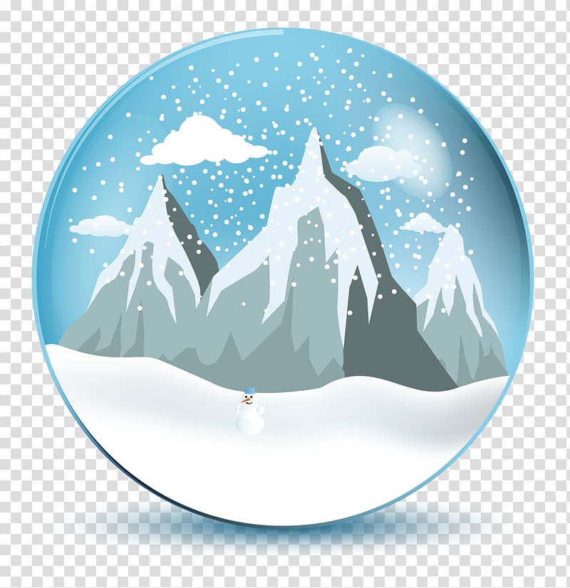 Snow globe Ball Illustration, Blue snow globe transparent background PNG clipart