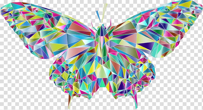 Butterfly Insect Low poly , polygon transparent background PNG clipart