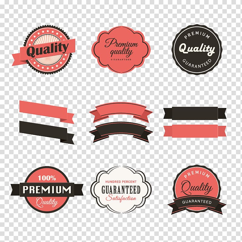 assorted logo collage, Paper Label Ribbon Sticker, Retro ribbons and stickers material transparent background PNG clipart