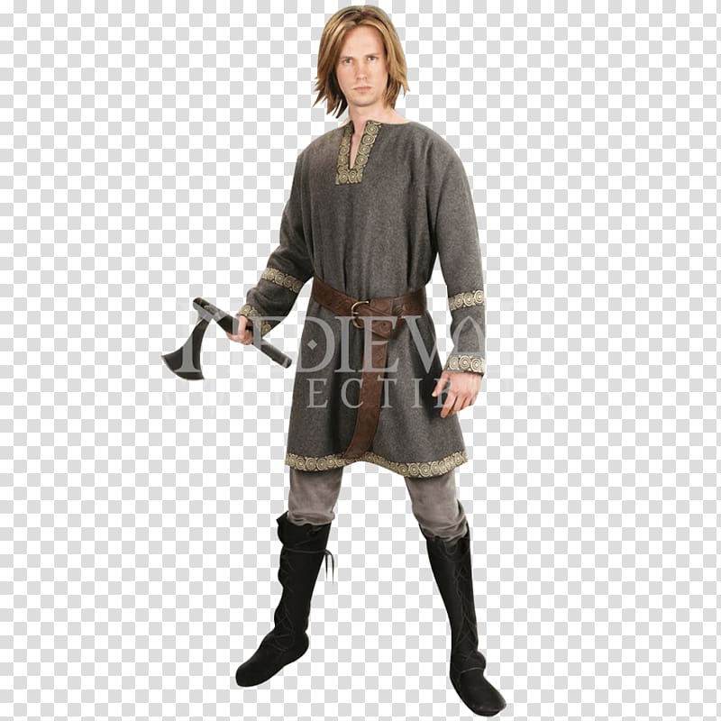 Middle Ages Robe Tunic Belt Seax, woolen transparent background PNG clipart