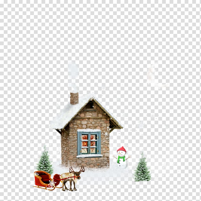 , Cute cartoon white hand painted snow house transparent background PNG clipart