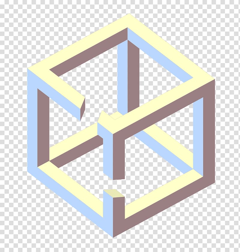 Penrose triangle Impossible cube Impossible object Necker cube, cube transparent background PNG clipart