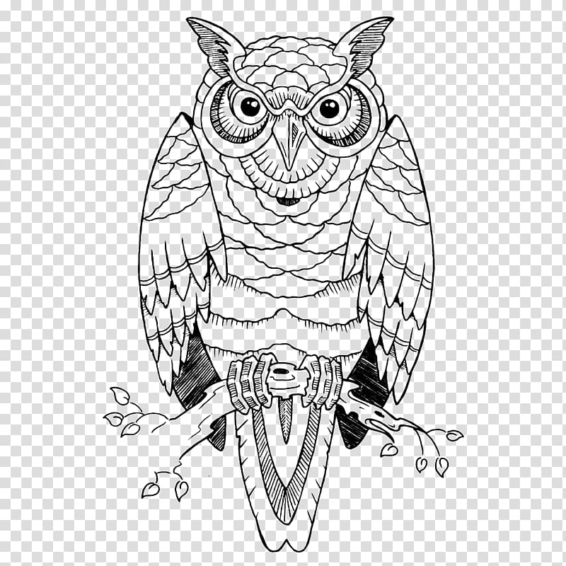 owl illustration, Owl Tattoo Drawing Idea, owl transparent background PNG clipart