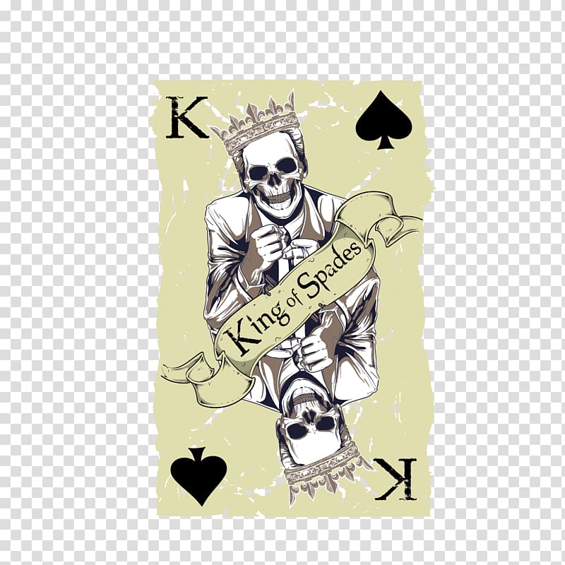 King of Spades playing card illustration, King of spades Playing card, Rock tread pattern clothing transparent background PNG clipart