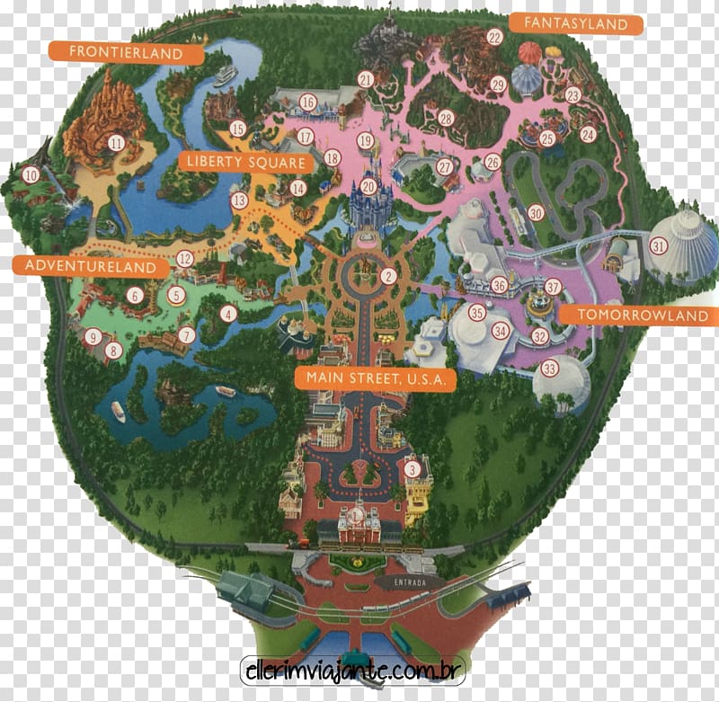 Magic Kingdom Disney\'s Animal Kingdom Disneyland Paris Map Travel, magic kingdom transparent background PNG clipart