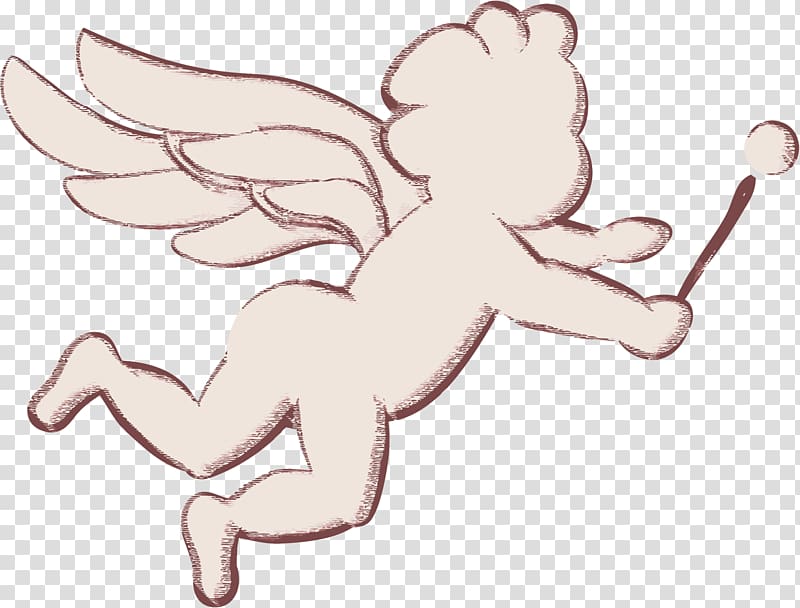 Flight Cupid Pink, Hand painted pink Cupid transparent background PNG clipart