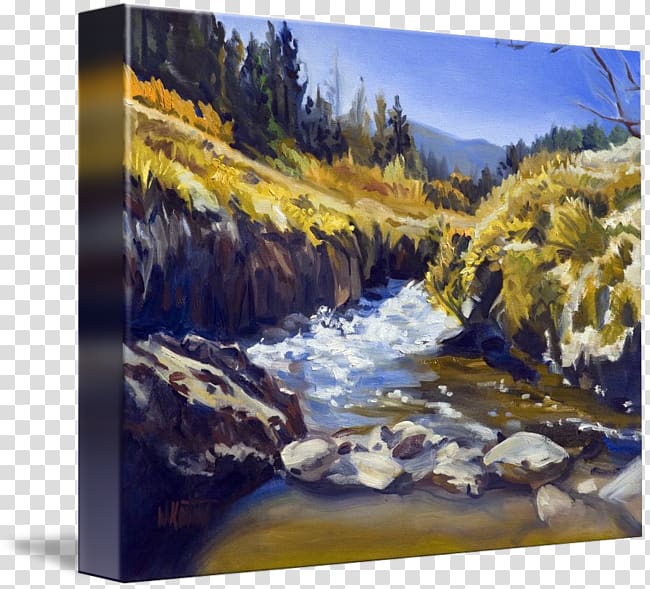 Watercolor painting Fluvial landforms of streams Gallery wrap Acrylic paint, painting transparent background PNG clipart