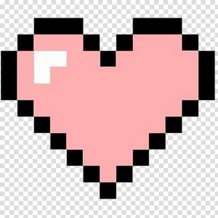 Pixel art 8-bit color Heart, heart transparent background PNG clipart