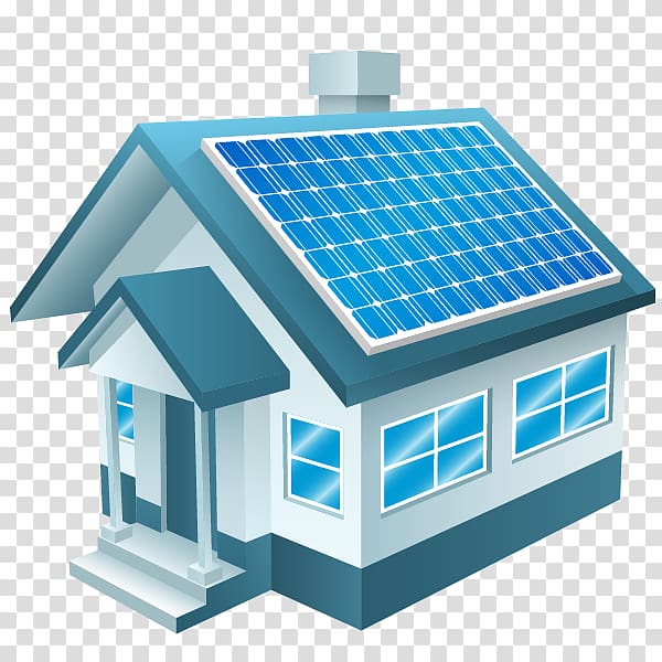 white and blue bungalow house art, Solar power Solar panel Solar energy Renewable energy Solar cell, Green Energy Solar house transparent background PNG clipart