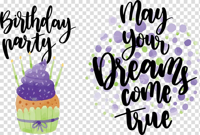 Watercolor painting Poster, hand-painted watercolor celebrates birthday transparent background PNG clipart