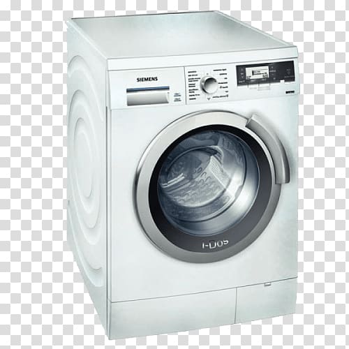 Washing Machines Home appliance Siemens Washing Machine Siemens WM14W690FF, Washing machine, freestanding, width: 60 cm, depth: 63.2 cm, height: 84.8 cm, front loading, 65 litres, 9 kg, 1400 rpm Clothes dryer, others transparent background PNG clipart