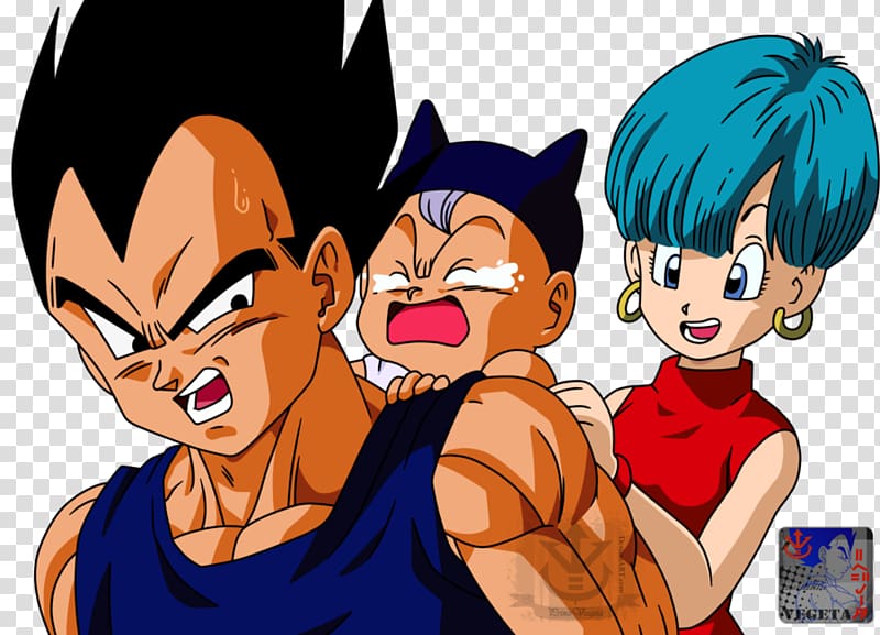 Trunks Vegeta Bulma Android 18 Bulla, time is precious transparent background PNG clipart