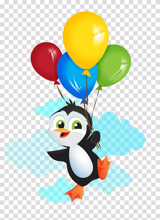 Penguin Balloon Bird , Penguin transparent background PNG clipart